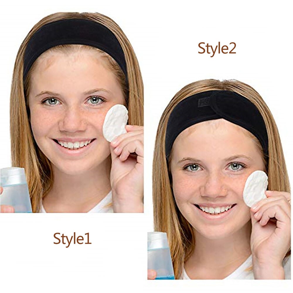 Diadema deportiva creativa para mujer, toalla de belleza con Velcro para maquillaje Facial, diadema ajustable para Spa y ducha
