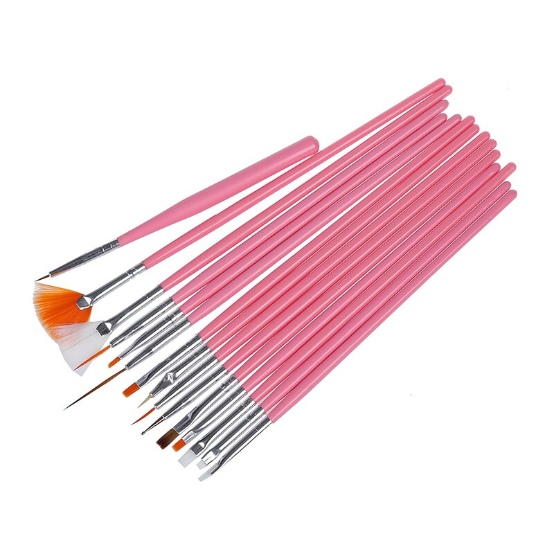 15 in 1 nail cosmetic brush set Rose