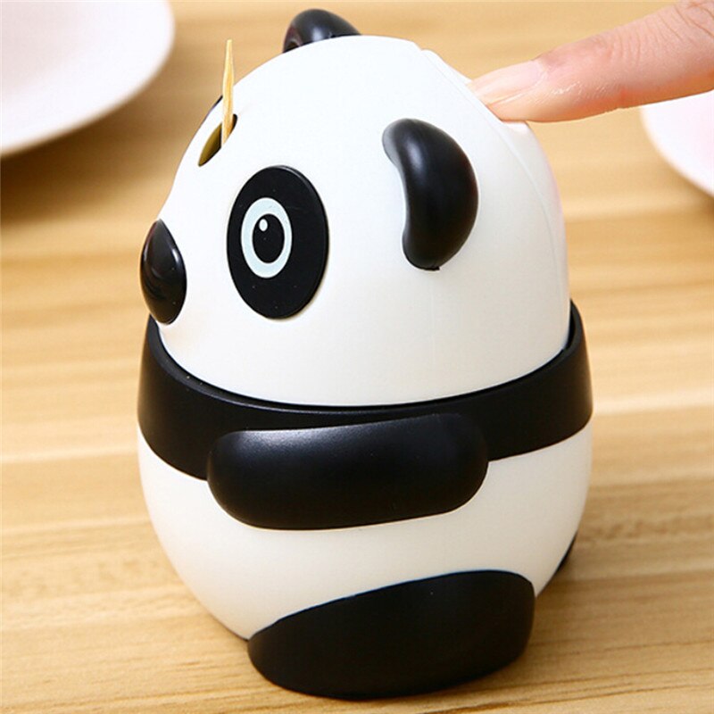 Automatic Toothpick Holder Cartoon Panda Box Personality Cute Feature Panda Toothpick Holder Toothpicks Box