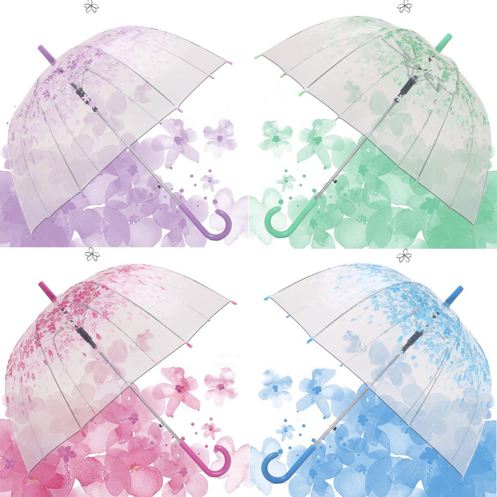 Transparante Sakura Paraplu Voor Beschermen Tegen Wind En Regen Duidelijk Gezichtsveld Kersenbloesem Bloem Vrouwen Regenkleding