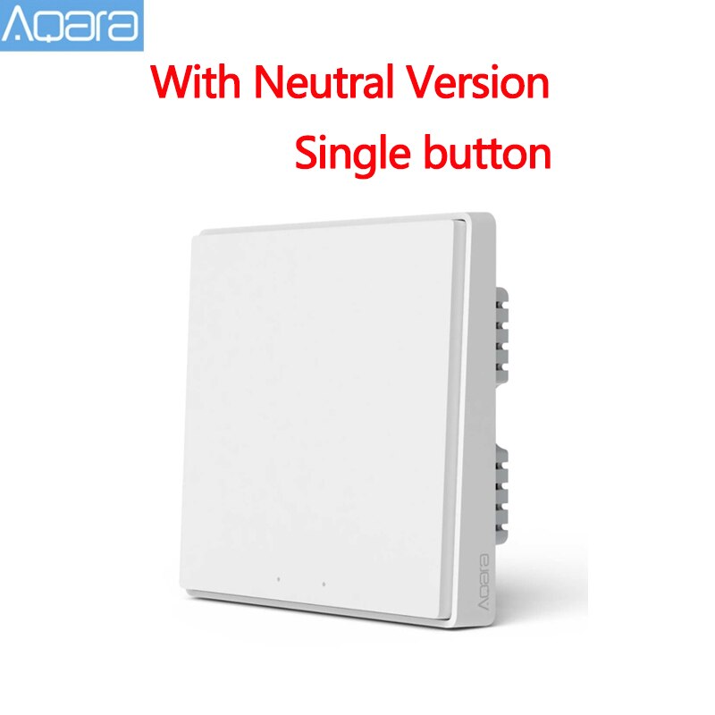 Aqara Mijia Zigbee interrupteur mural intelligent D1 interrupteur de télécommande sans fil Via l'application Smartphone pour Xiaomi Mijia maison intelligente: Neutral 1 key