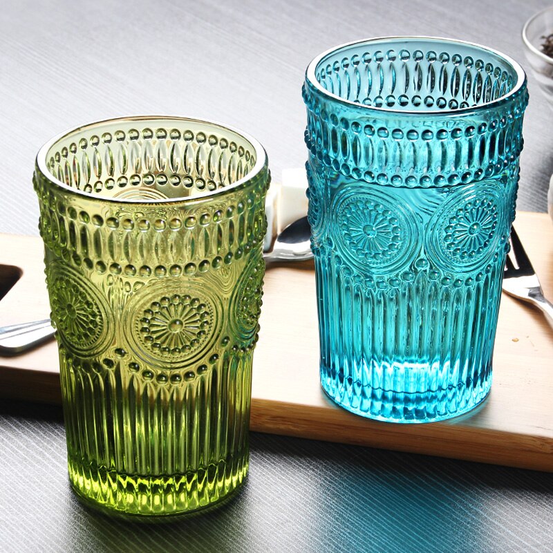 350ml colorido classe copo gravura flor copo de água copo de café copo de vidro suco de leite copo de chá drinkware caneca presente