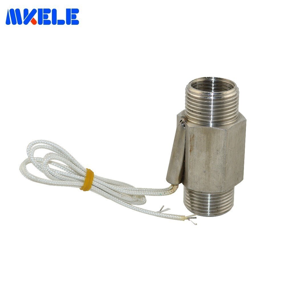 Stainless Steel Flow Sensor 110V Magnetic Liquid Piston Switch 3/4" Thread Water Level Controller