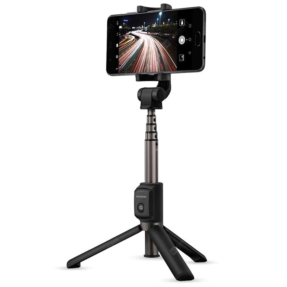 Original huawei honor selfie stick  af15 bluetooth 10m trådlös monopod utdragbar handhållen stativhållare: Svart