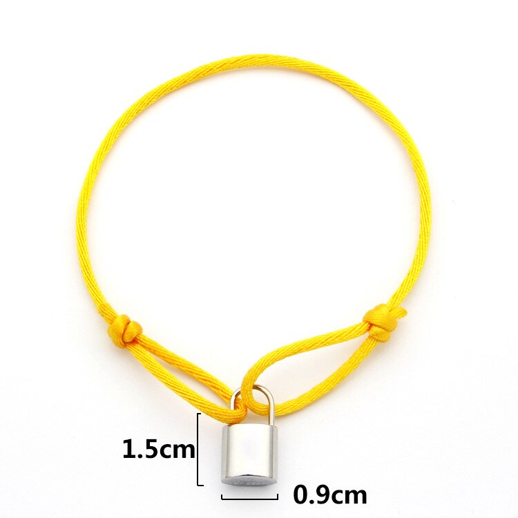 Titanium steel jewelry V charity version lock Cotton Rope Bracelet lovers lock Red Rope Bracelet