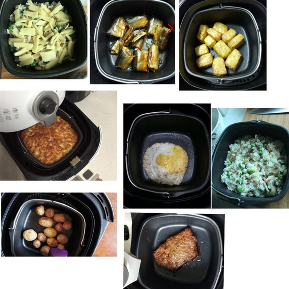 Olla para freír patatas fritas para el hogar, cesta portátil redonda de 8 pulgadas para freír patatas fritas, pollo, accesorios de cocina