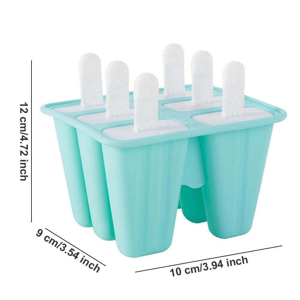6 Cells Ice Cube Molds Reusable Popsicle Maker DIY Ice Cream Tools Kitchen Lolly Mould Tray Lolly Mould Popsicle MakerBar Tools