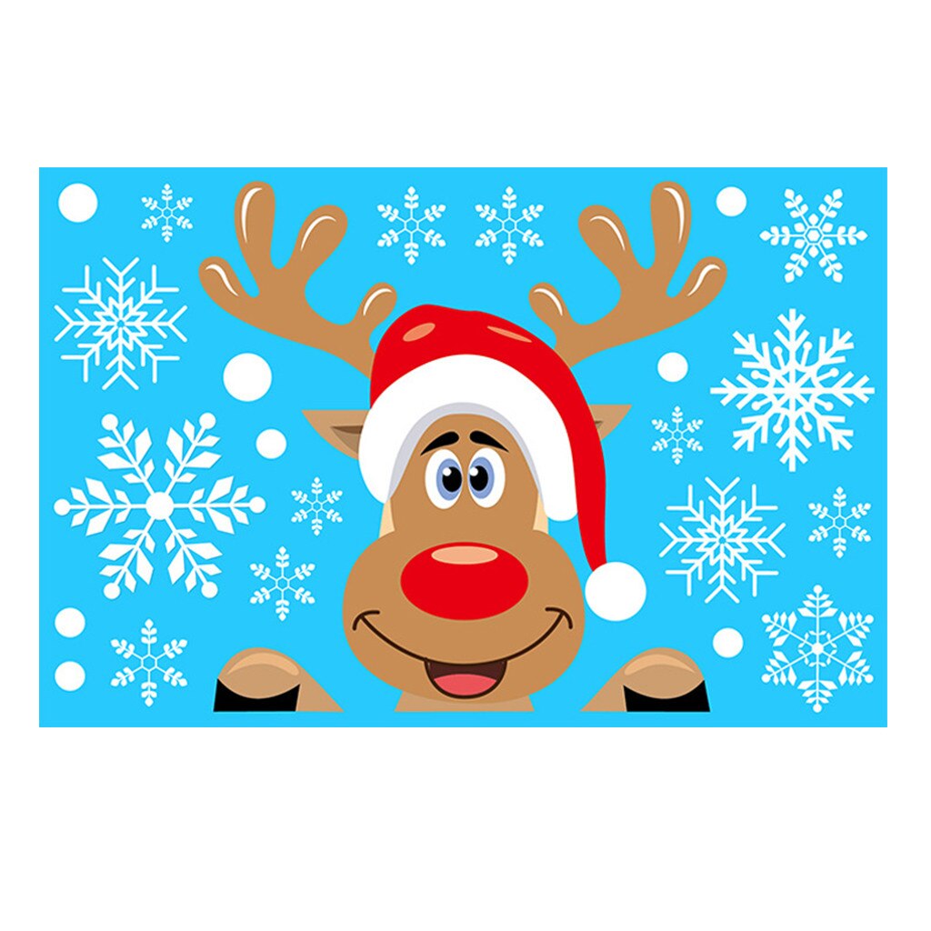 Christmas Stickers For Window Double-sided Static Window Stickers Glass Stickers Xmas Decor For Home Wall Stickers Year: C