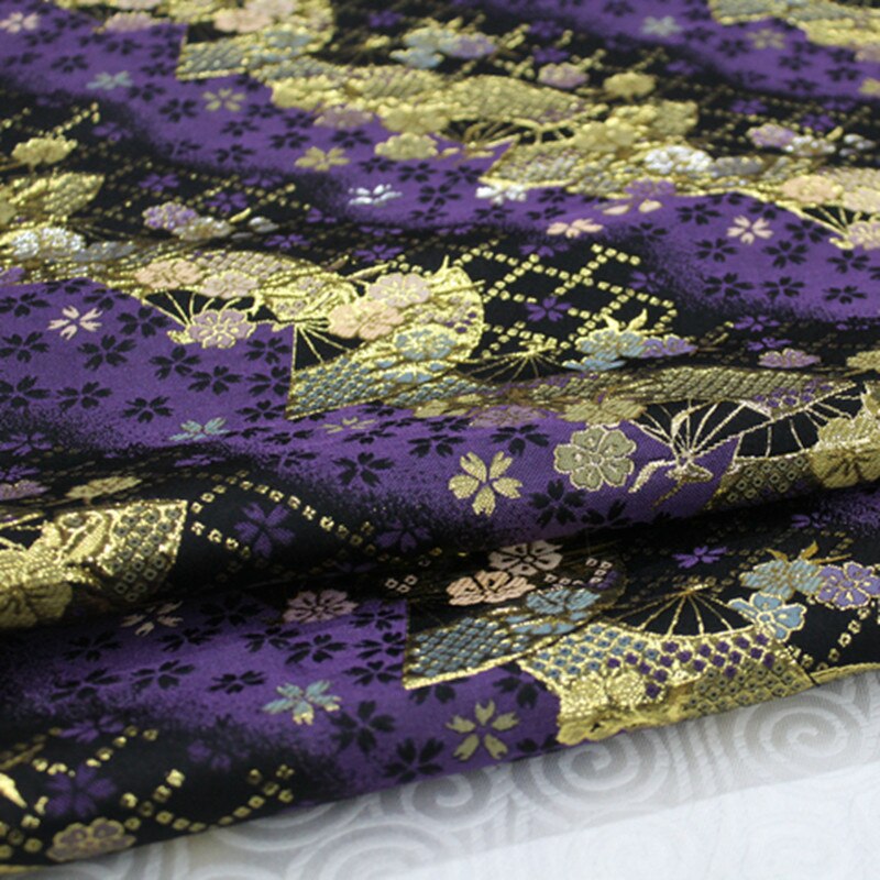 CF70 1 Yard Japanese Style Silk Brocade Jacquard Fabric Kimono Clothing Fabric Korean Style Cushion Cover Fabric DIY Fabric