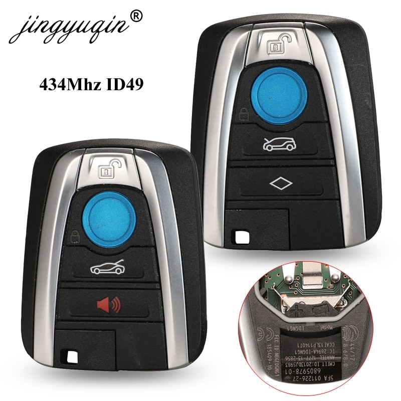 Jingyuqin original 434 mhz  id49 fjernbetjening til bil bmw  i3 i8 serie 4 btn nøglefri kontrol fob nbgidgng 1 433 mhz