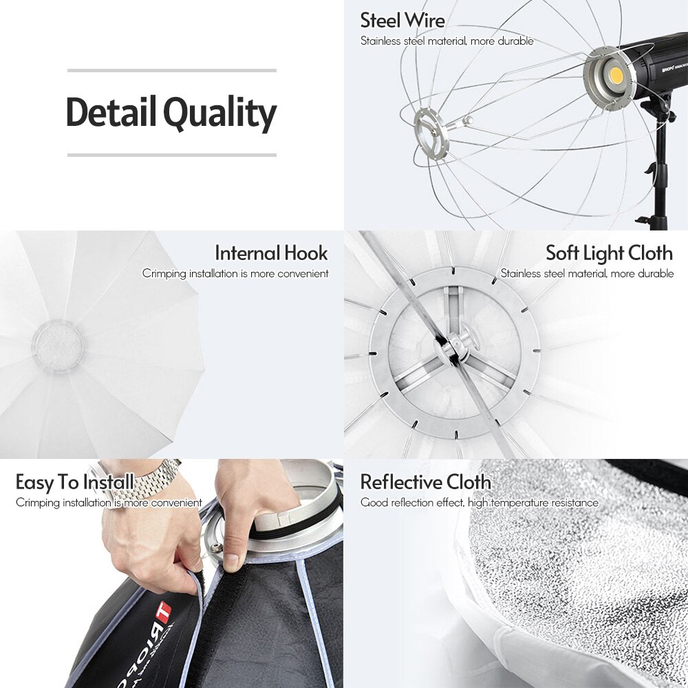 Triopo kq65 lanterna de 26 polegadas softbox esférico dobrável caixa macia rápido-instalar bowens montagem estúdio fotografia iluminação de vídeo