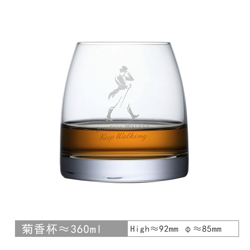 Chamvin Private Collection Johnnie Walker Glass Whiskey Glass Single Malt Crystal Wine Tumbler Vodka Cognac Brandy Snifter Cup: Clear