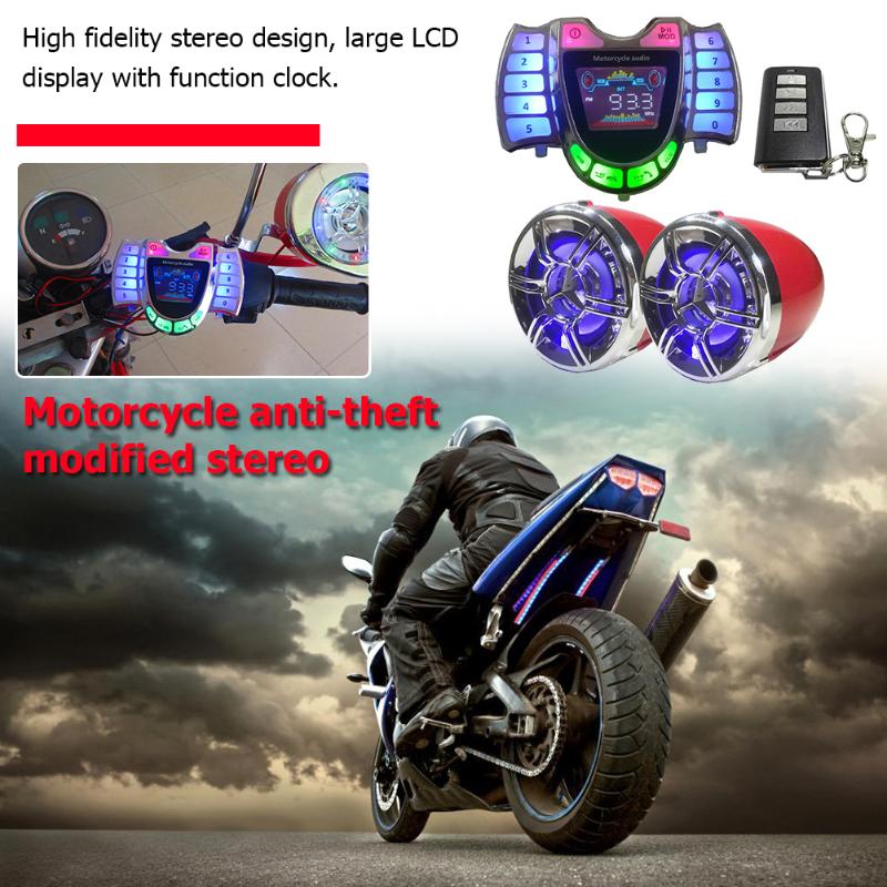 Sistema de sonido Bluetooth para motocicleta, altavoces estéreo impermeables de duradero y sencillo, con colores clásicos, Cargador USB y Radio