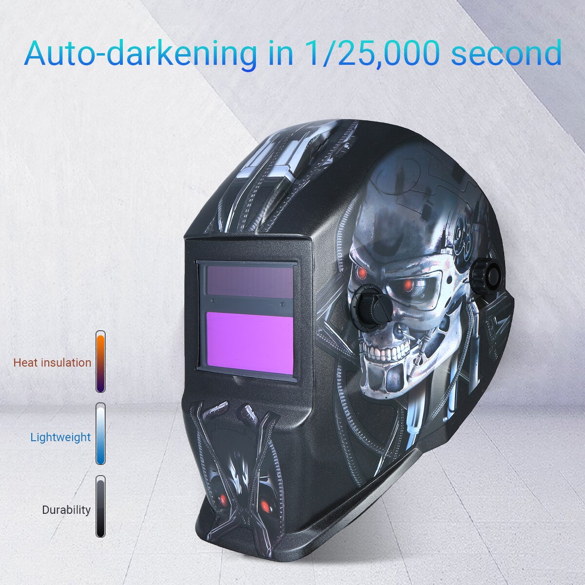 Welding Helmet Solar Powered Auto-Darkening Protective Helmet Welding Mask Shield with Variable Shade Grind Mode