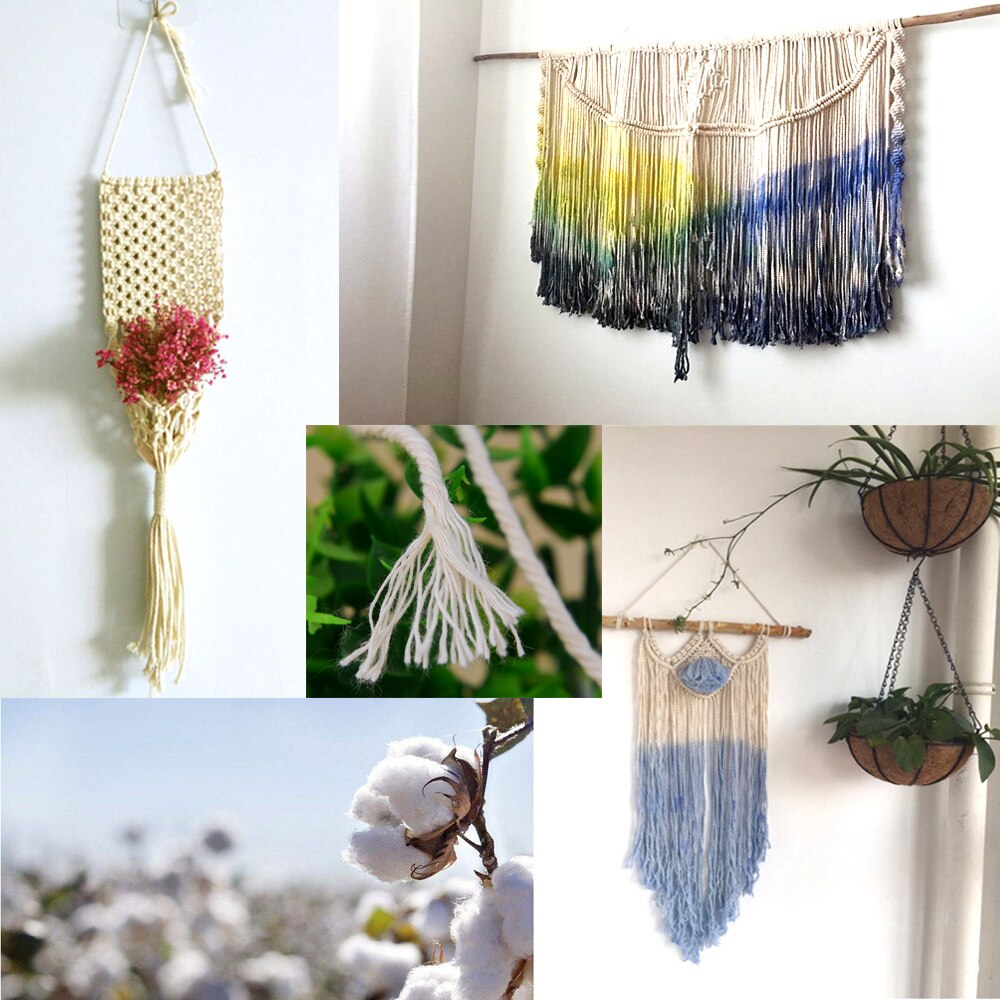 5mm Macrame Rope Natural Beige Cotton Twisted Cord Artisan Hand Craft