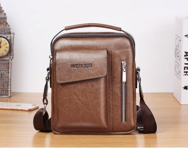 Mannen Mode College Student Handtas Diagonaal Tas Waterdichte Schoudertas Mannen Business Travel Crossbody Bag 150: LIGHT BROWN BIG