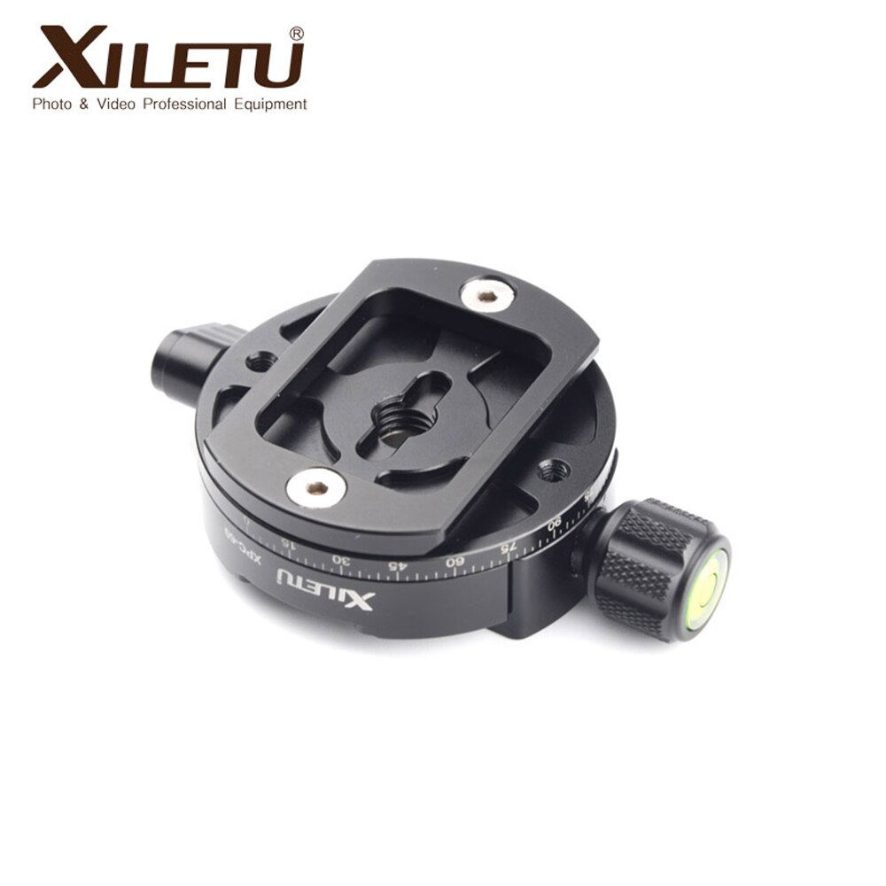 XILETU XPC-60 360 degrés pince panoramique en alliage d'aluminium adaptateur plaque de fixation rapide trépied DSLR accessoire de photographie seulement 145g
