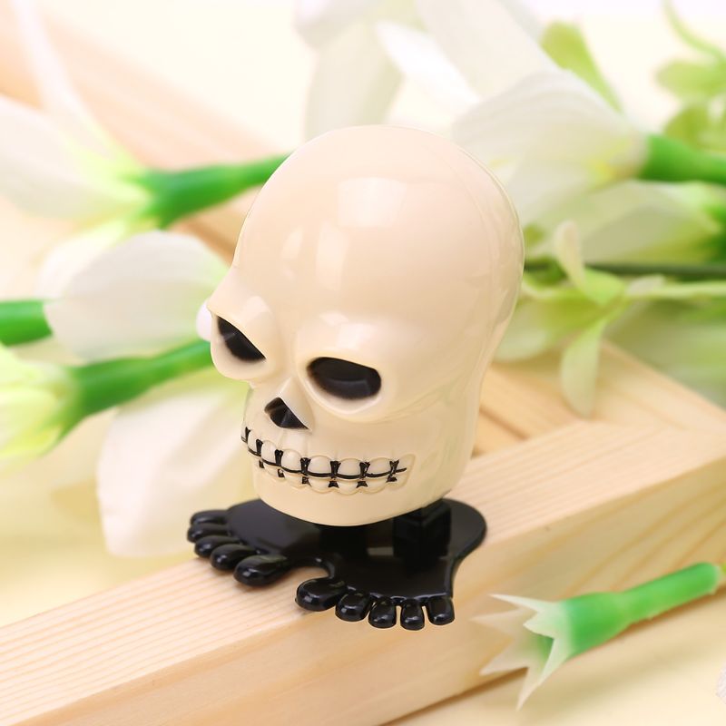 Halloween Clockwork Jumping Skull Mechanical Educational Toy Prank Game Supplies