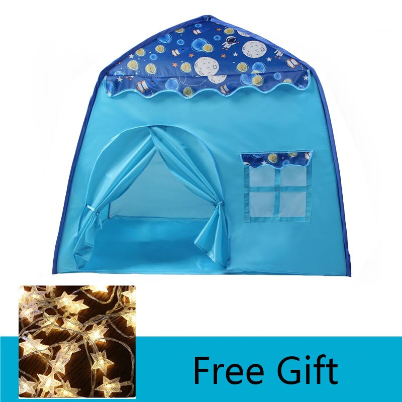 Dickere freundlicher Zelt Tipi für freundlicher Tragbare Mädchen Prinzessin Schloss Große Art drinnen Spielhaus Klapp Wigwam Tipi: GR0071-Blau-C