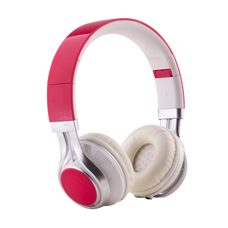 Casque stéréo filaire pliable de 3.5mm, grandes écouteurs pour téléphone, MP3, PC, casque de musique pour filles/garçons: Rose
