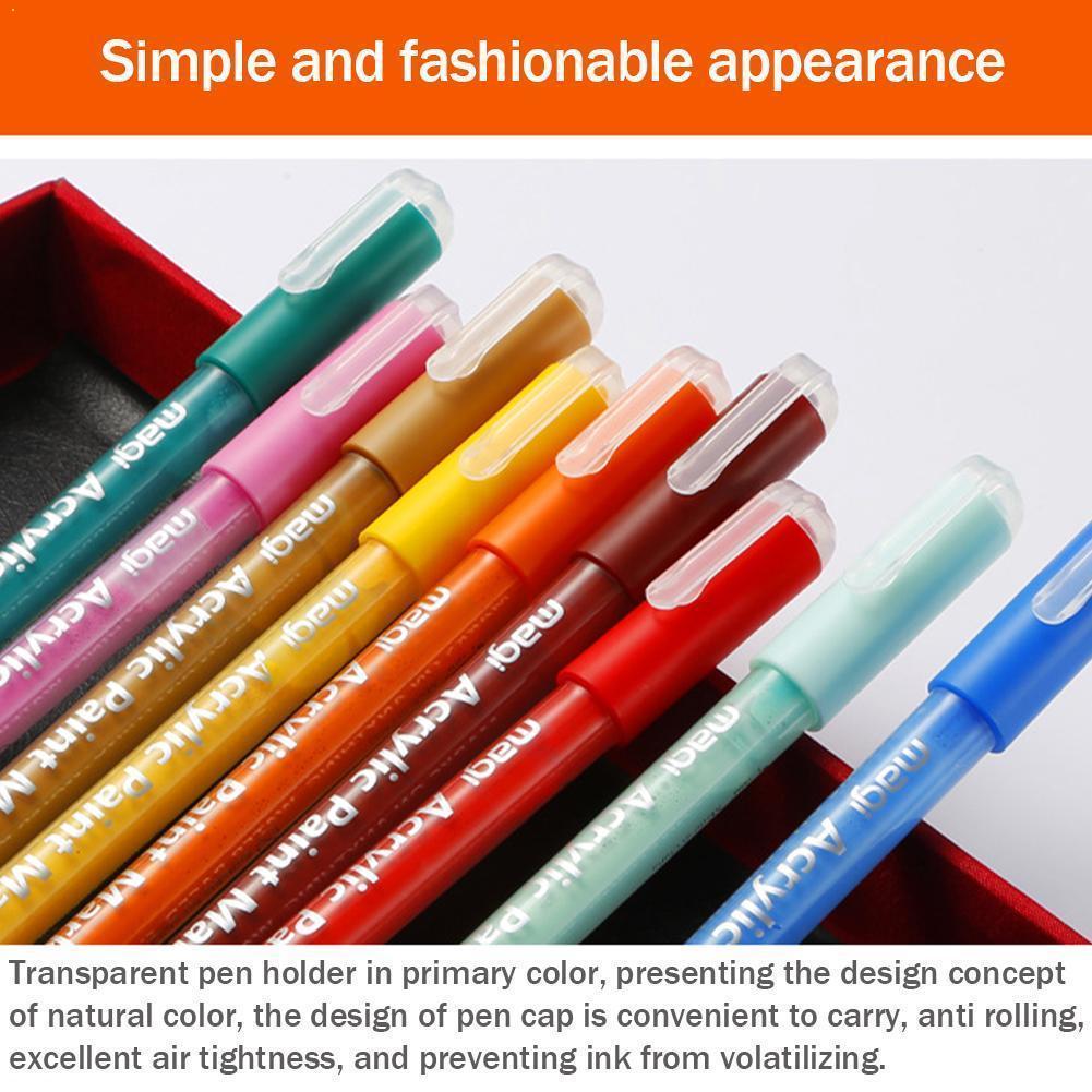 1 PC Permanent Acrylic Paint Marker Pen For Ceramic Painting Canvas Supplies Porcelain Cup Rock School Glass Wood Fabric Of V3N1