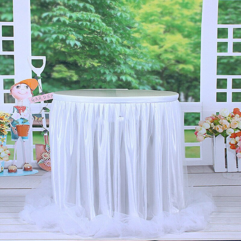 183X78Cm Tule Tutu Tafel Rok Voor Wedding Party Xmas Baby Douche Decor Diy 6ft Tulle Tafel Rok servies Cover Bruiloft Decor