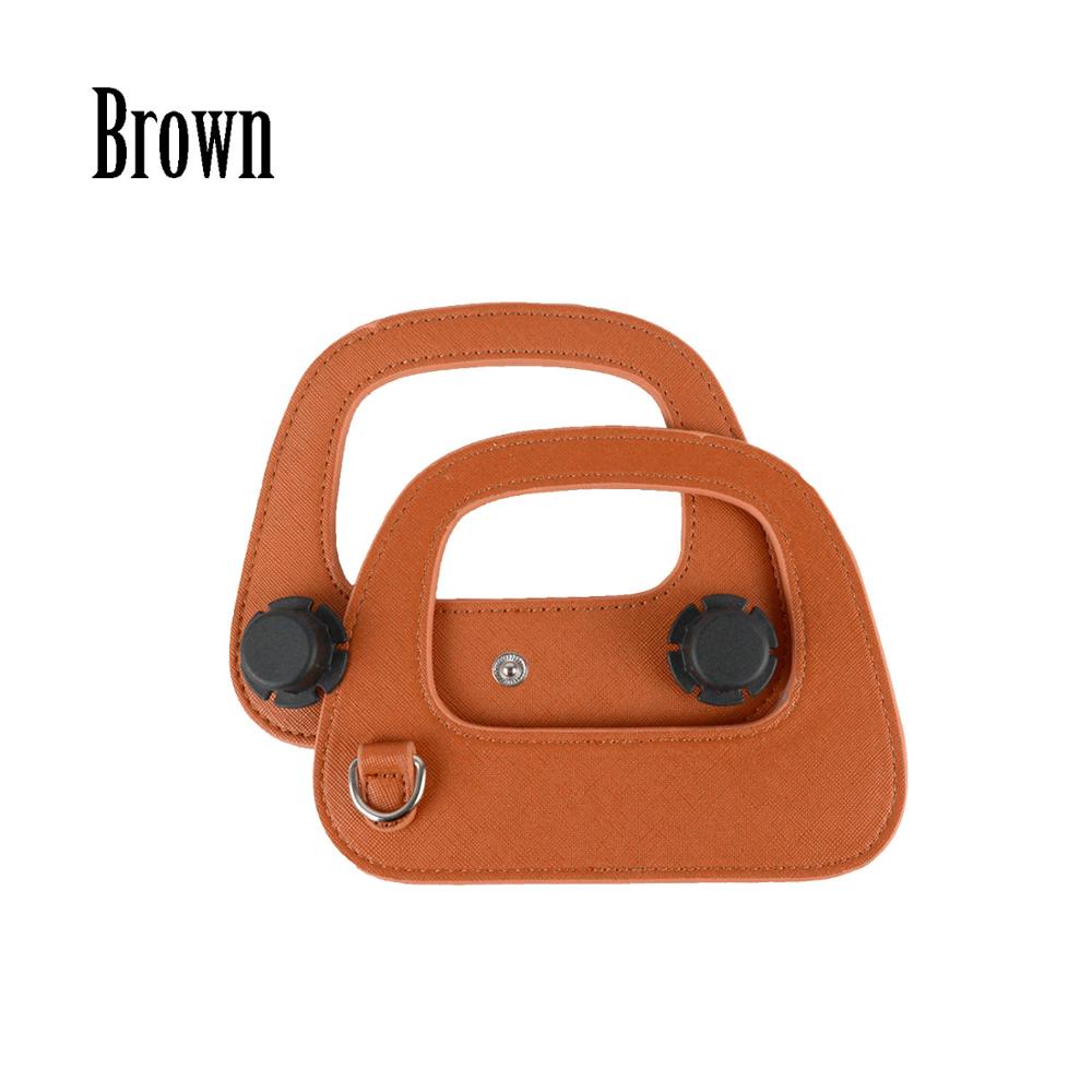 Tanqu Colorful D Buckle Ring Oblong Faux PU Leather Handle for Obag 50 Bag Handle for O Bag 50 Handbag Accessory: brown