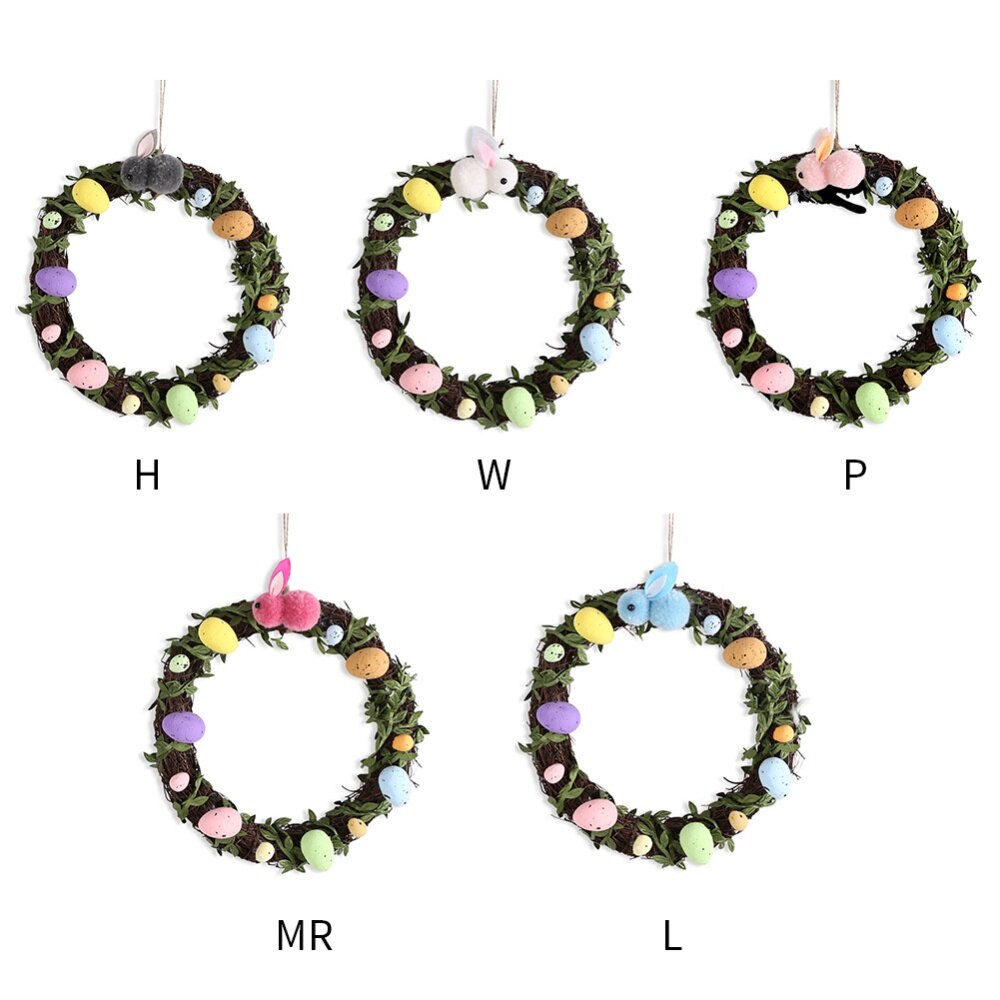 Artificial Garlands Bubble Egg Easter Wreaths Front Door Garden Courtyard Decoration Happy Easter Party Wreath Decor