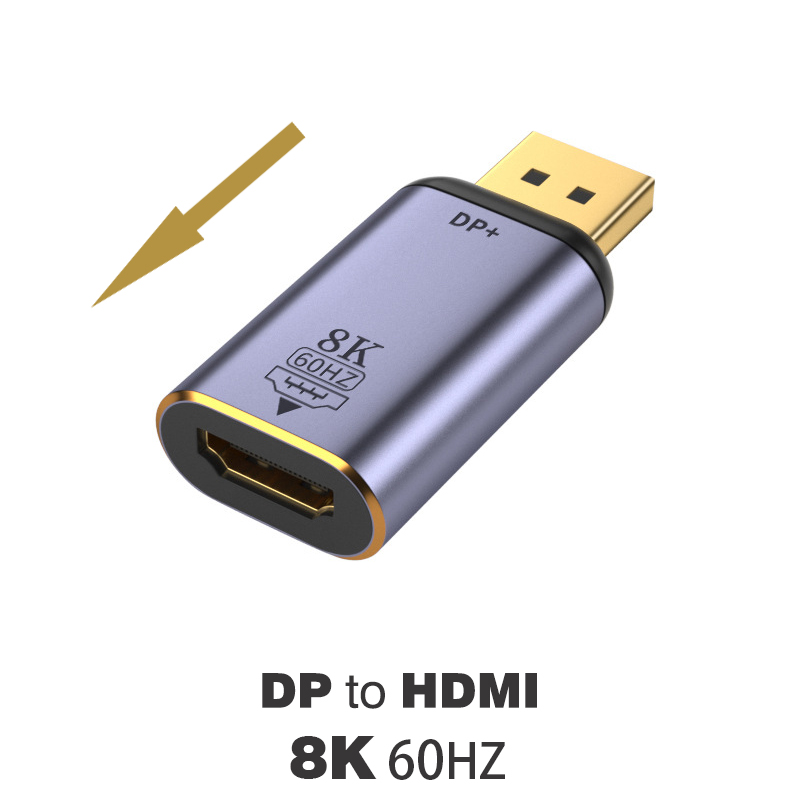 DP1.4 naar HDMI2.1 Kabel mini DP 1.2 naar HDMI 2.0 Video Adapter 4K @ 60Hz 8K @ 60Hz DisplayPort Adapter Voor PC Laptop Projector Monitor: Sky Blue