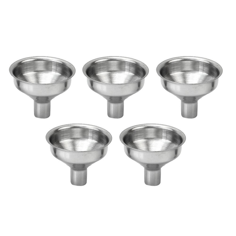 5pcs Mini Stainless Steel Small Mouth Funnels for Filling Hip Flask Narrow-Mouth Bottles Bar Wine Flask Funnel