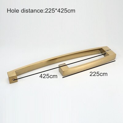Manija de puerta de vidrio para ducha, bisagra de acero inoxidable dorada, abrazadera de cristal, Clip de puerta, accesorios de baño, Hardware: 225-425mm handle