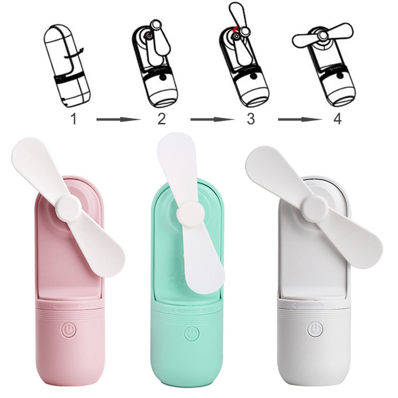 Intelligenter kapselventilator, tragbar, mit wiederaufladbarem akku und 800ma usb-anschlüssen, mini-handventilator für den sommer, ideal für reisen