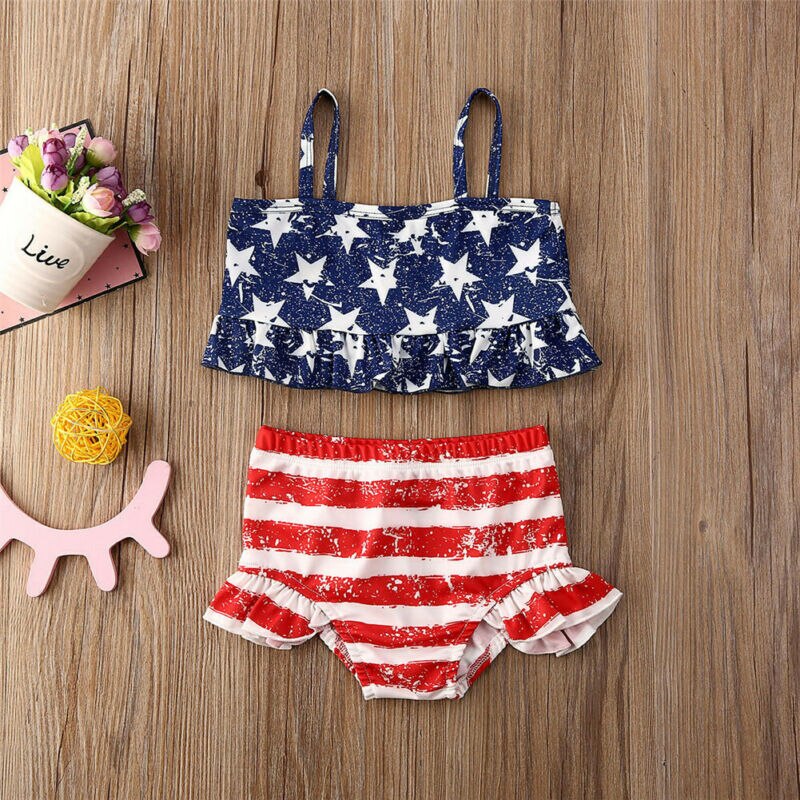 Summer Toddler Kids Baby Girl Ruffle Swimwear Swimsuit Bathing Suit Beachwear