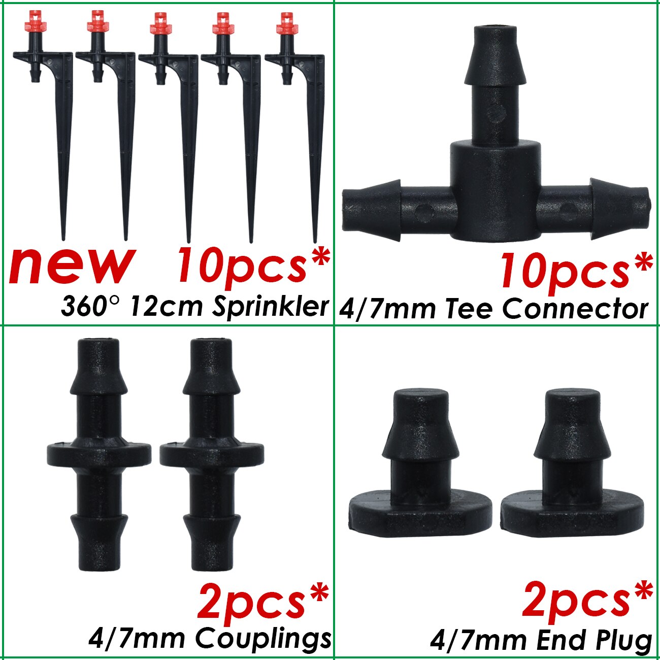 KESLA Garden Drip Irrigation Kit Micro Mist Spray Cooling System 4/7mm Hose Automatic Watering Sprinkler Dripper Tee Connector: light green