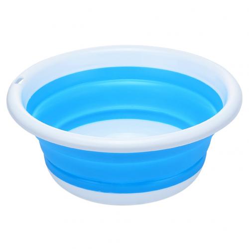 Mini Folding Water Container Bucket Sink Wash Basin Tourism Outdoor Folding Bucket Outdoor Camping Hiking Tools: Blue