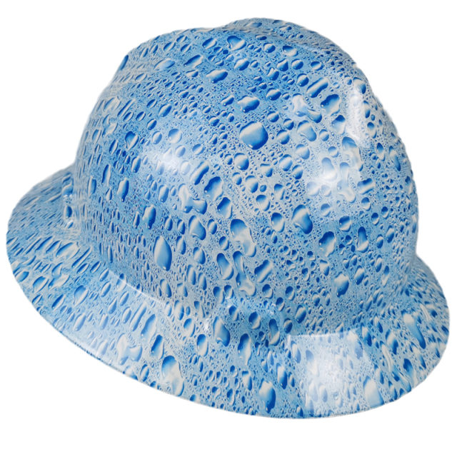 Volledige Rand Harde Hoed Creatieve Patroon Afdrukken Veiligheidshelm Unisex Zonnescherm Lichtgewicht Constructie Werk Cap: water droplets