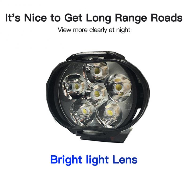 6 led de trabalho ponto luz moto nevoeiro lâmpada 1200lm led scooters ponto 2 pçs motocicletas farol 6500k branco super brilhante