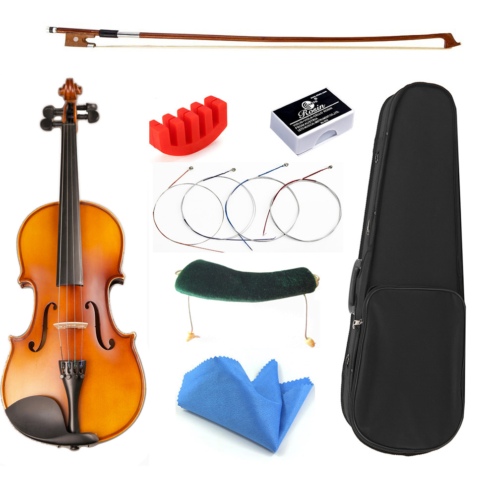 Tongling Maple Matte Violino Fiddle 1/2 1/8 Viool Beginner Muziekinstrument Met Case Boog Snaren Volledige Set Accessoires
