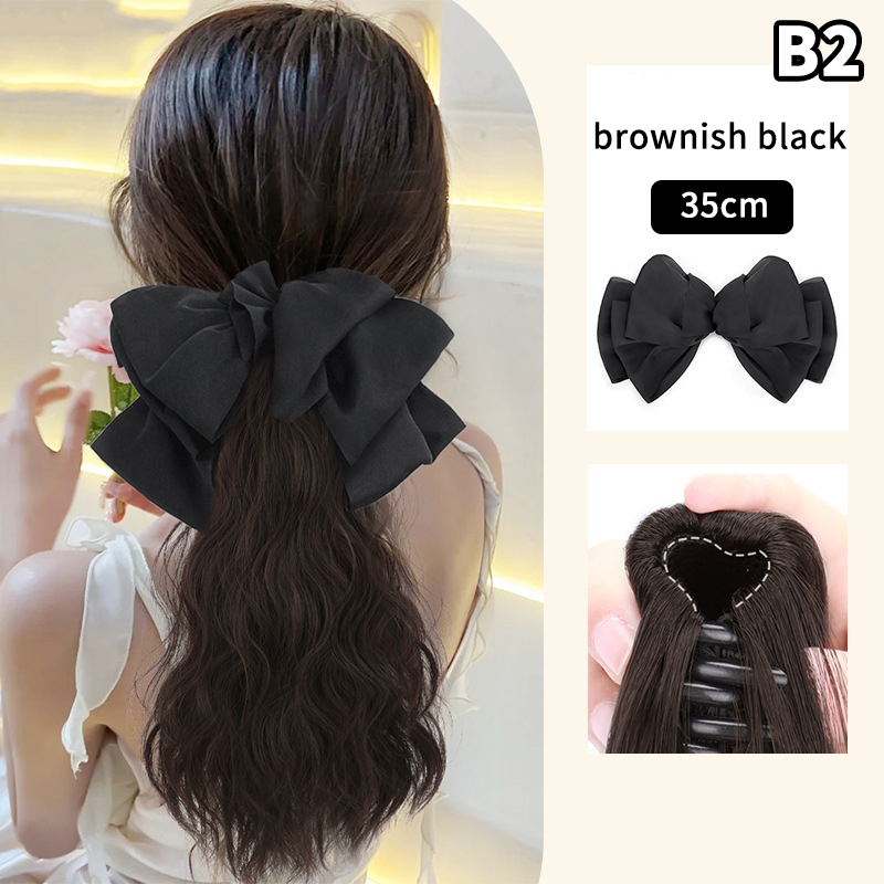 Extensions capillaires synthétiques longues et bouclées pour femmes, postiche avec nœud, pince à cheveux naturelle, postiche moelleuse: vert clair