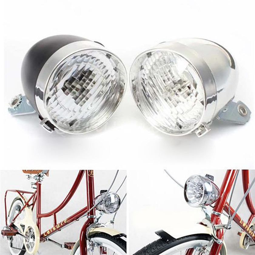 Retro Bicycle Bike 3 LED Front Light Headlight Vintage Flashlight Lamp