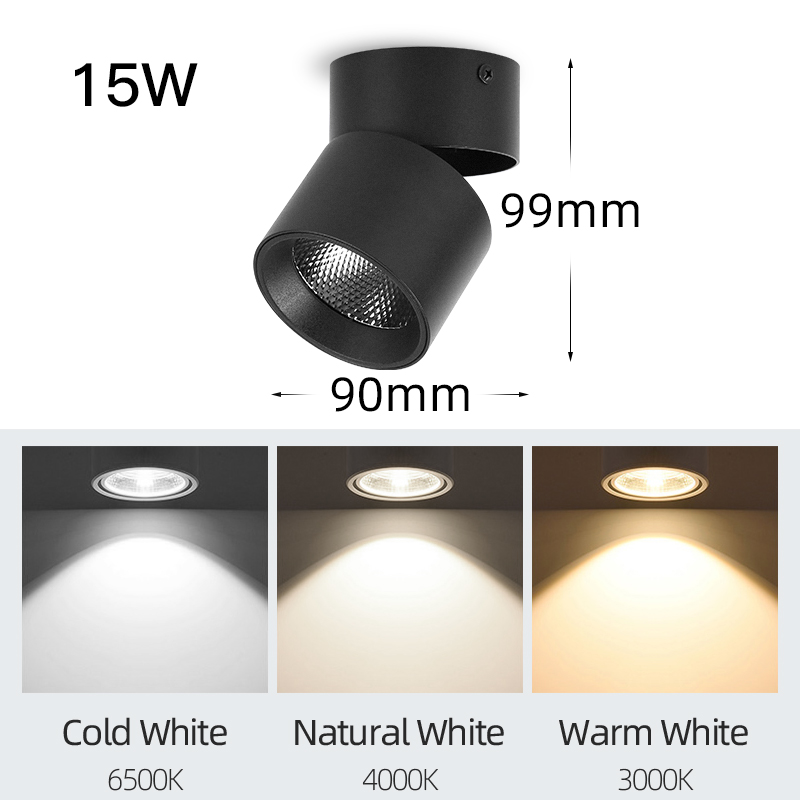 Led-spots Opvouwbare downlight Wandspot Led-lamp Focos Plafondlamp Opbouw Binnenverlichting voor woonkamer Keuken: Cold White / 1w