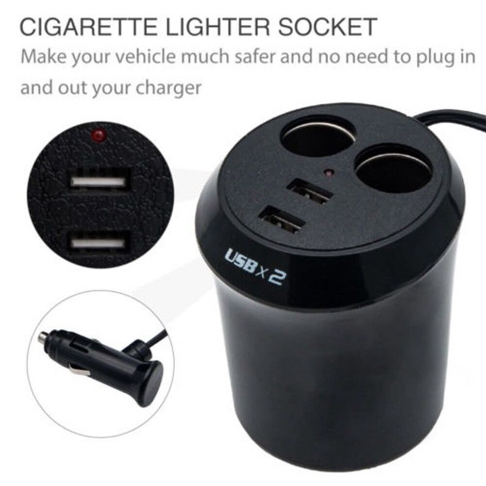 Splitter Auto 2 Weg Mini Charger Socket Multi Lading Indicator Universele Sigarettenaansteker Power Adapter Dual Usb