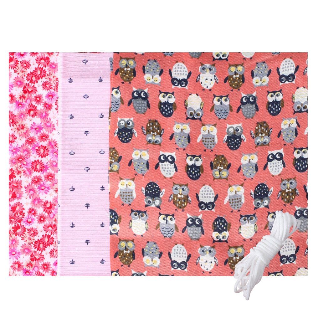 Tissu en coton texturé 18x20cm 6 pièces | Ensemble de 2m, cordes de masque élastiques, boucles rondes suspendues, couture sur fournitures de bricolage: Set 9