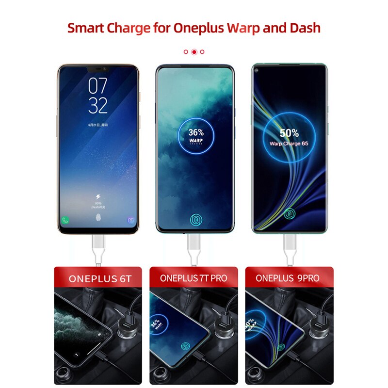 65W Oneplus 9 Pro Warp Autolader 6.5A Quick Opladen Kabel Voor Oneplus 9R 8T 8 Pro 7T Pro 7 6T 30W Warp /20W Dash Fast Charger