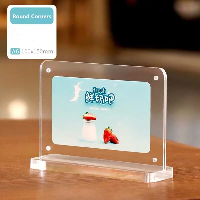 A6 Magnetic Acrylic Sign Holder Stand Place Picture Sign Frame Display Stand for Mobile Advertising Equipment: 4