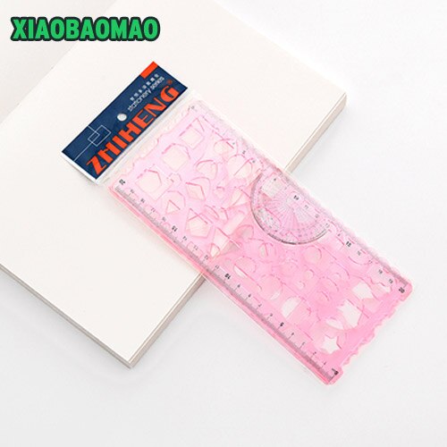 2pcs/lot Engineering drawing ruler Item Curve Template ruler office and school Painting measuring tools: Pink