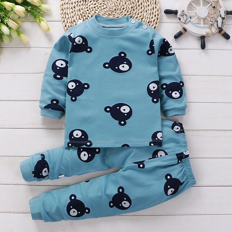 Kids Baby Unisex Underwear Outfits Children Cute Pajamas Suits Children Sleeping Clothing Cotton Toddler Sleepwear: P36