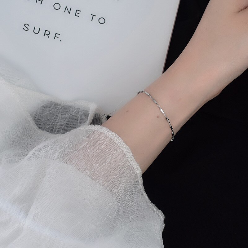 Louleur 925 Sterling Zilver Minimalistische Slanke Armbanden Voor Vrouwen Mode Romantische Gold Siver Zus Armbanden Vrouwelijke Sieraden