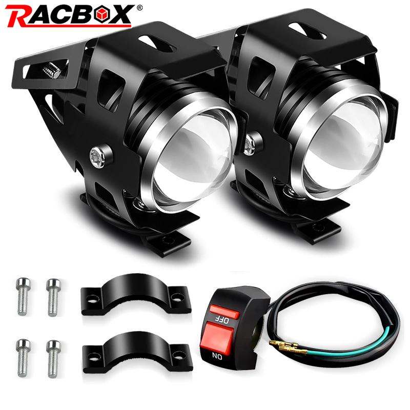Motorcycle Headlight U5 LED Spotlights Moto Auxiliary Lightings DRL Motorbike Lamps Fog light Universal 12V For Bicycles Cars