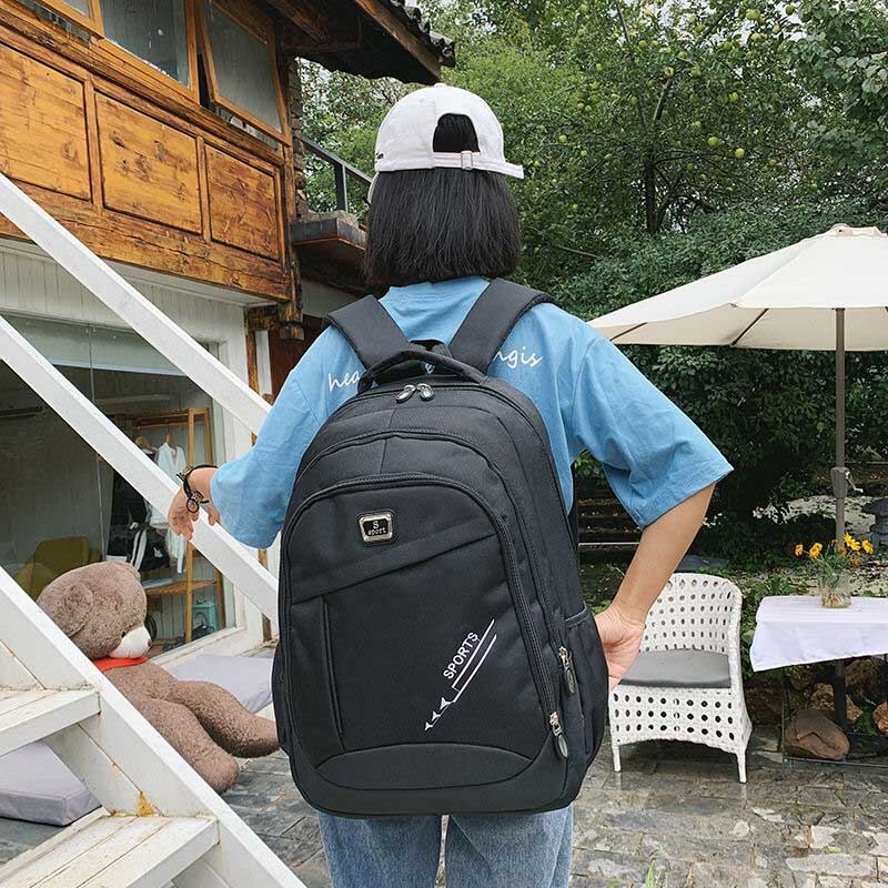 Waterproof Men&#39;s Backpack Oxford Cloth Material Multifunctional Large Capacity Casaul Outdoor Travel Business Student Bag: White